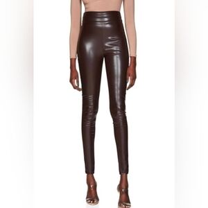 Nookie Viktoria Chocolate Faux Leather Pants